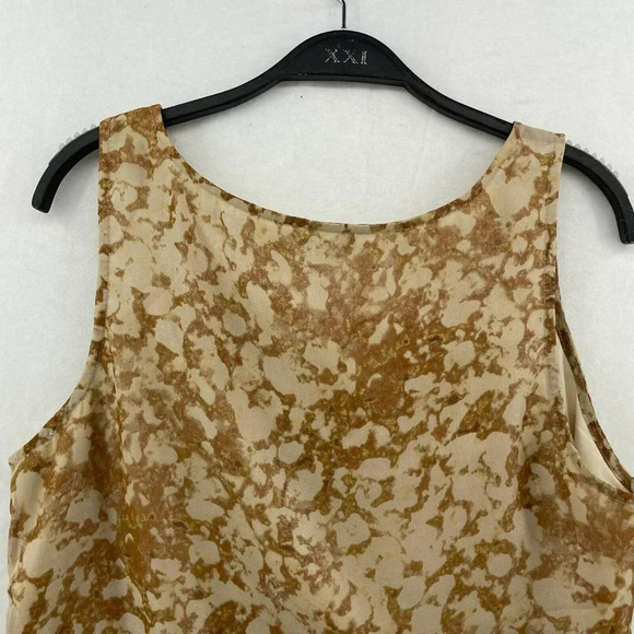 Gap Tank Top Women's M Brown Tie Dye Round Neck Relaxed Fit Sheer Lined Pullover - Picture 7 of 10